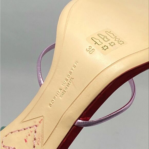 Sophia Webster Rosalia Colorblock Leather Ankle-Strap Sandals size 38 - Picture 12 of 12